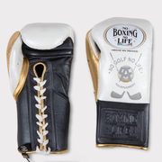Budget Friendly No Boxing No Life Custom Gloves White/Black/Gold Training