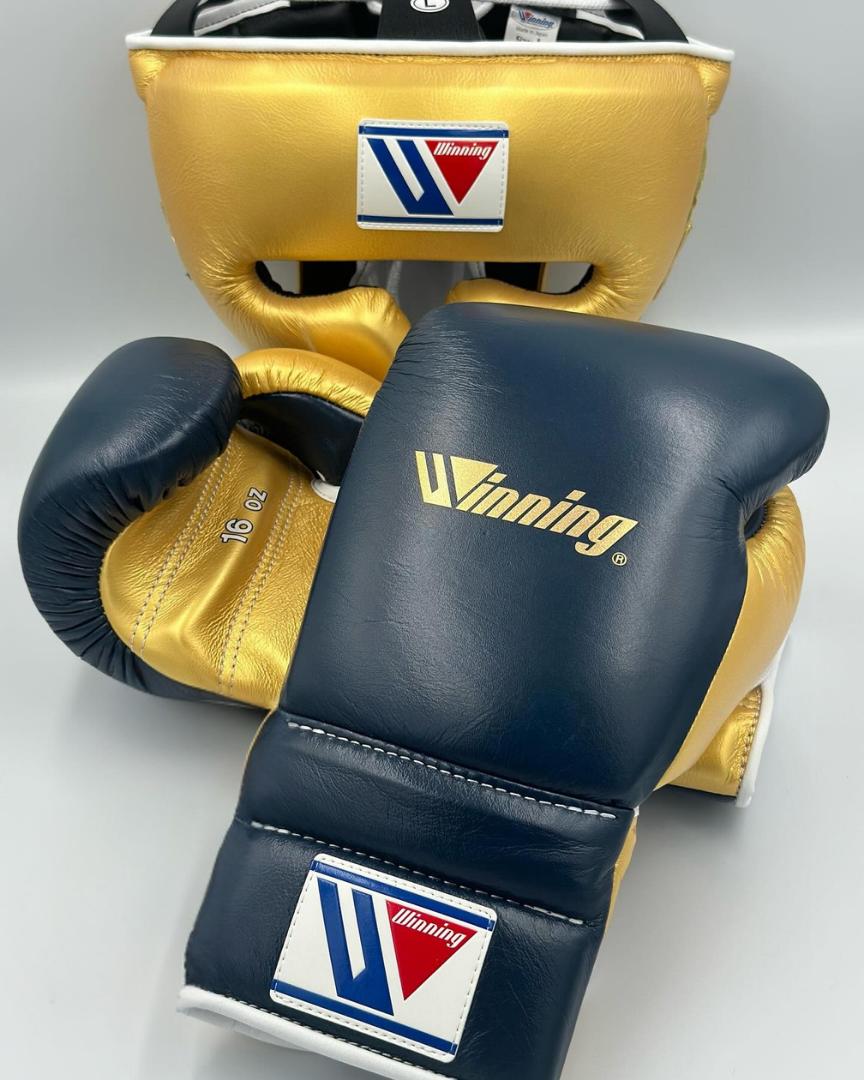 Winning Style Budget Gloves Set Gold/Dark-Blue Fitness Training