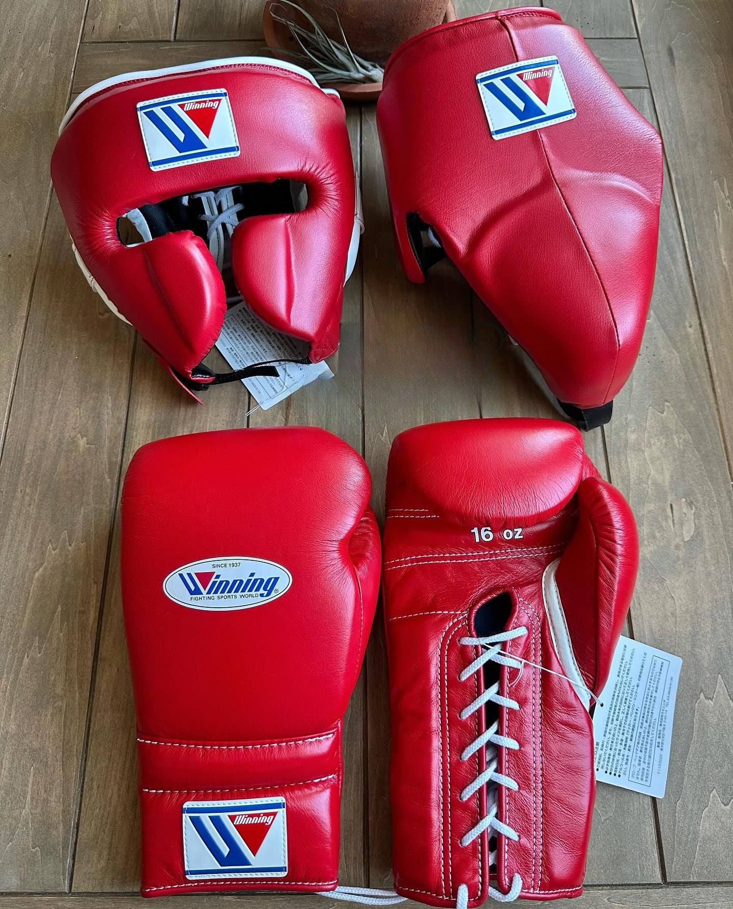 Winning boxing gloves set, Winning RED Boxing Gear, Winning Head Guard, Winning Groin Guard,