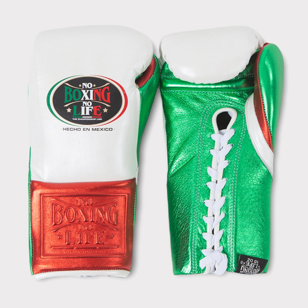 No Boxing No Life Fitness Gloves White/Red/Green Custom Fit