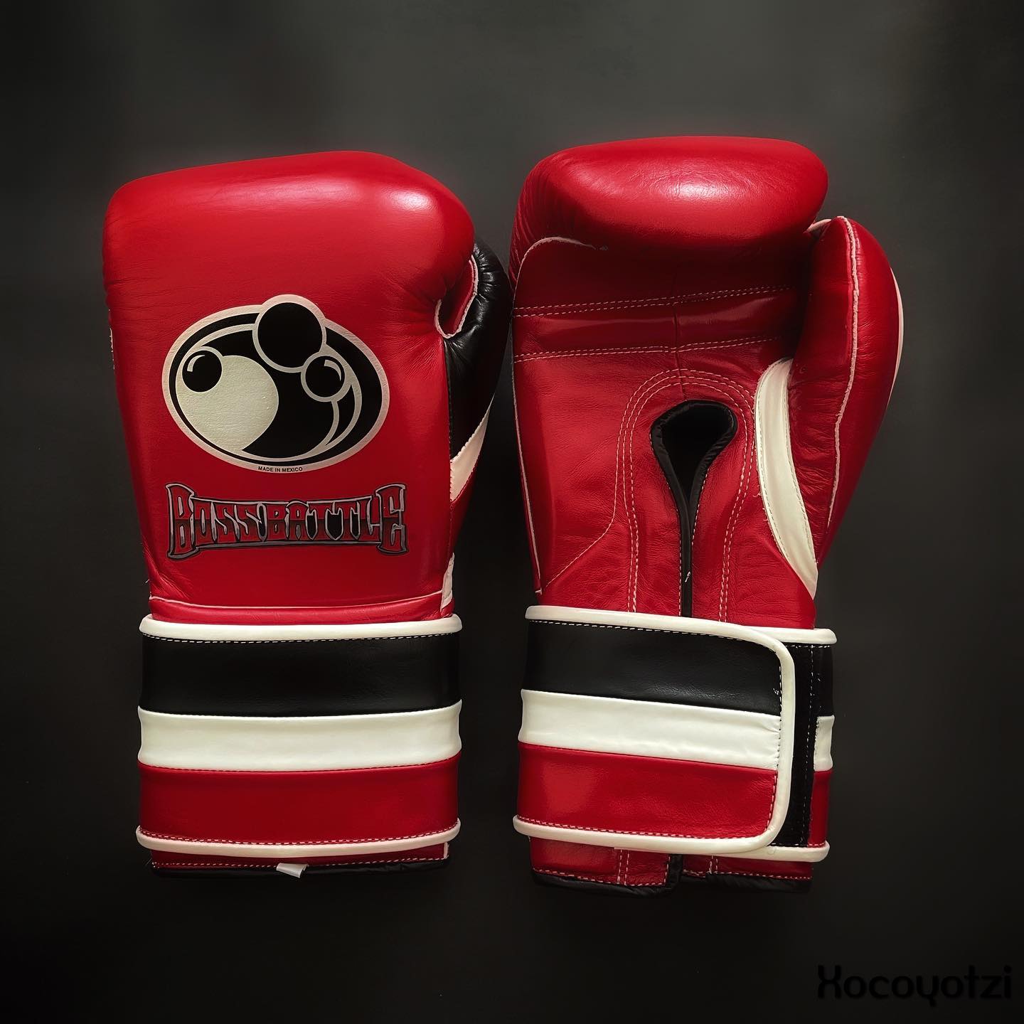 Grant Boxing Gloves Red/Black/White Leather