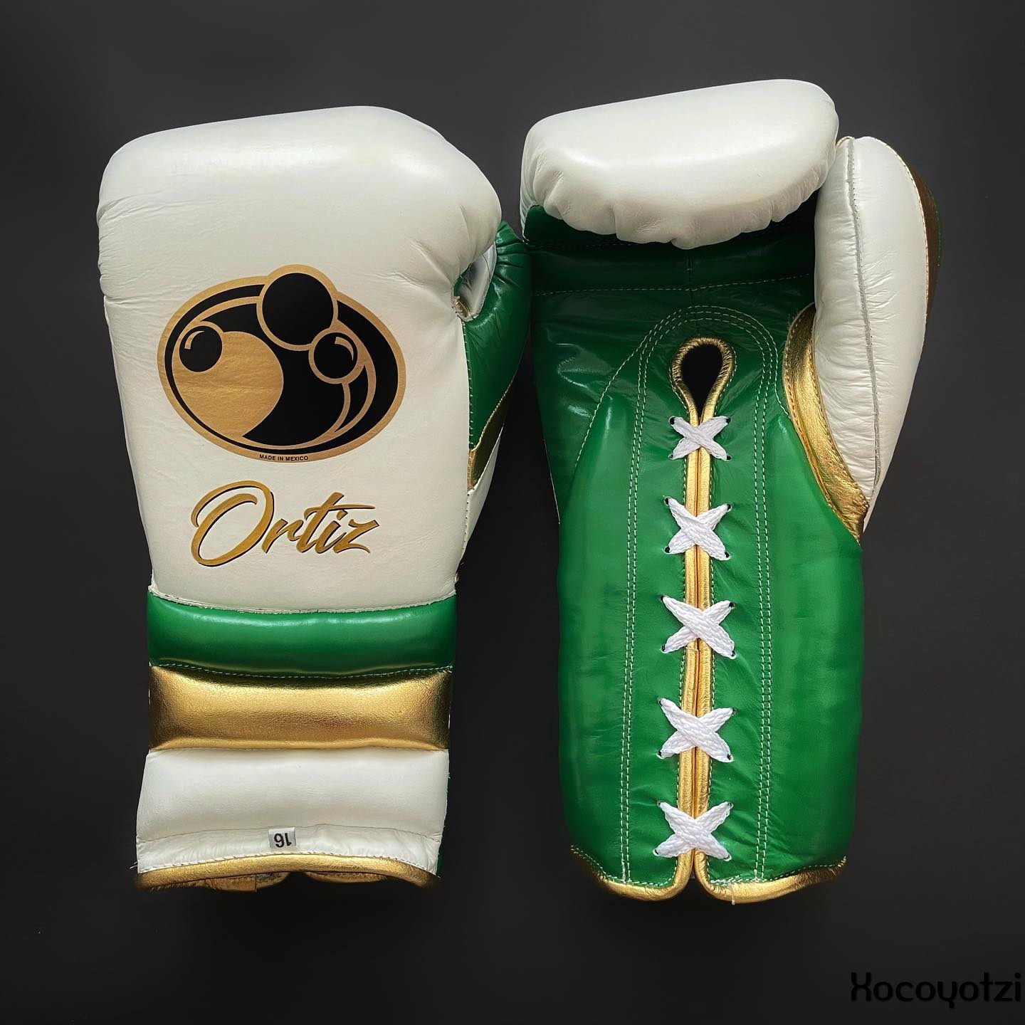 Budget Grant Custom Boxing Gloves White/Green/Gold Heavy Training