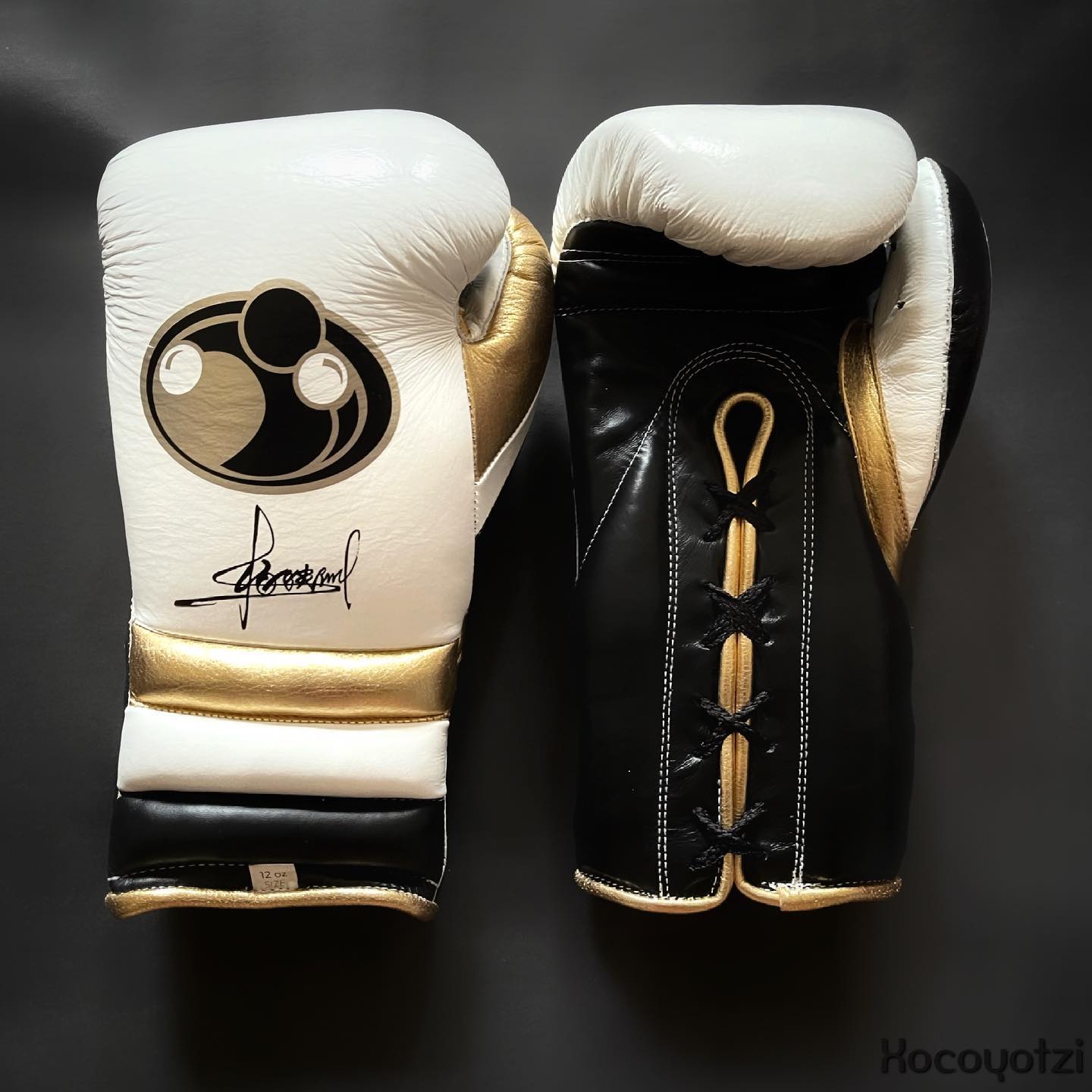 Affordable Grant Leather Training Gloves White/Gold/Black 14oz Custom Made
