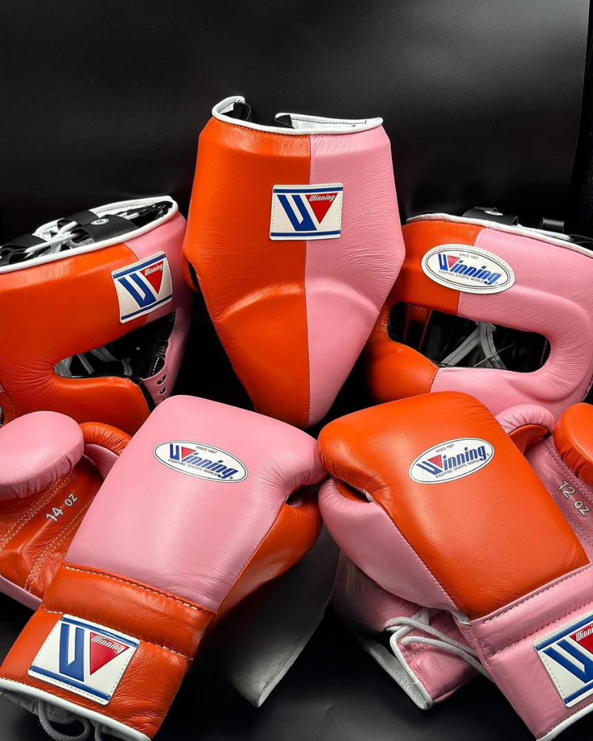 Value Custom Winning Boxing Gloves Set Pink/Orange Heavy Duty Pack