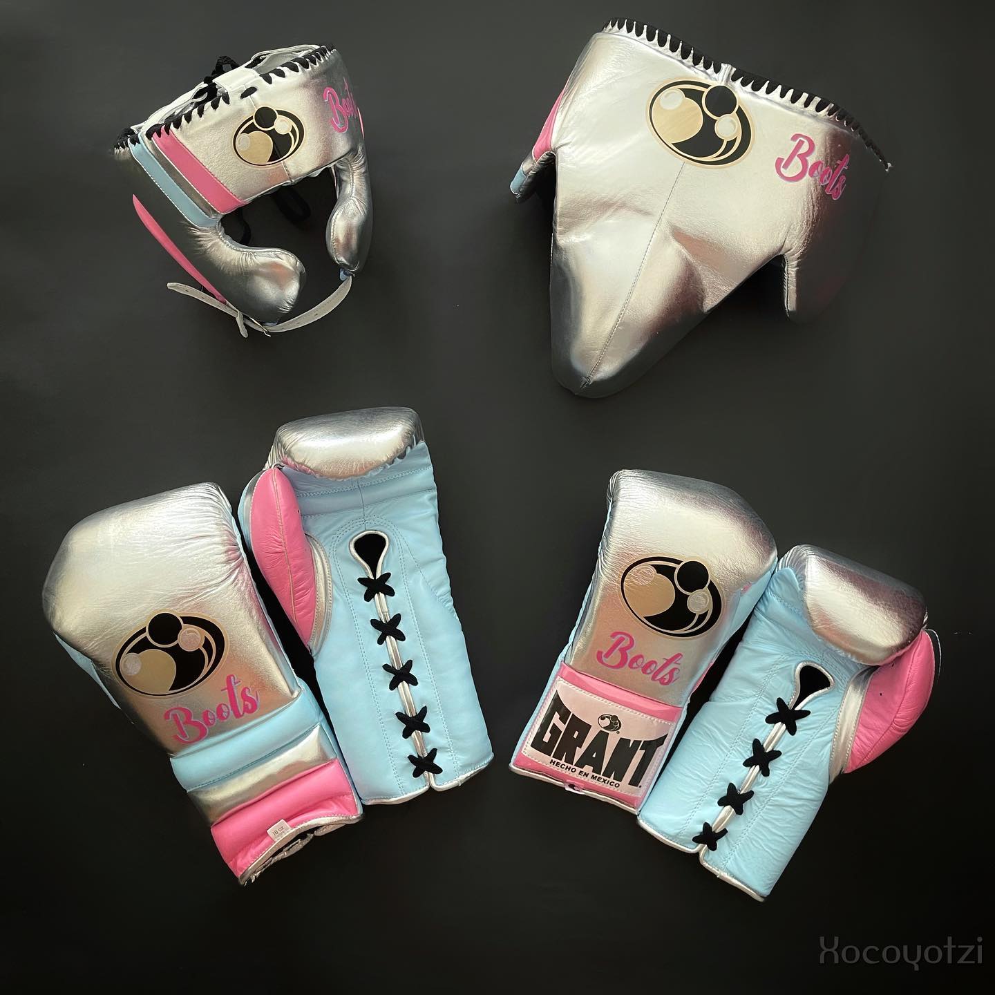 Grant Boxing Set | Silver/Blue/Pink