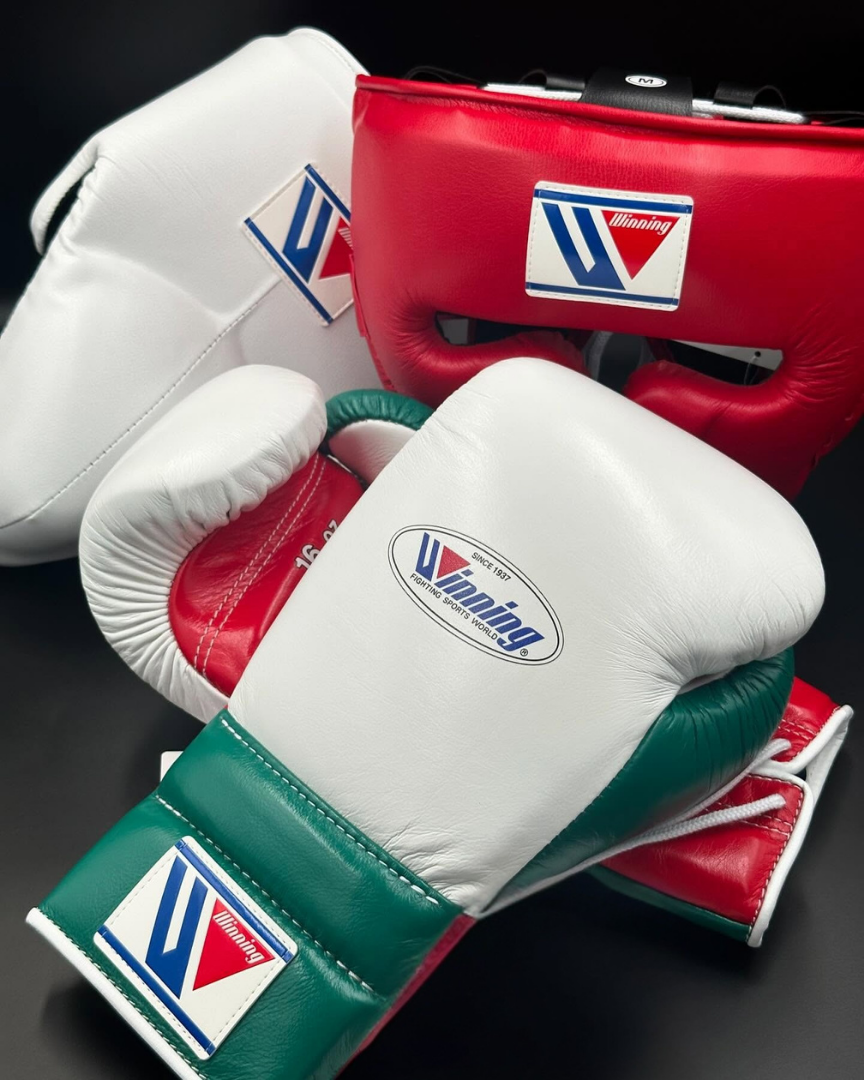 High Value Winning Boxing Gloves Set Red/White/Green Fitness Training Kit