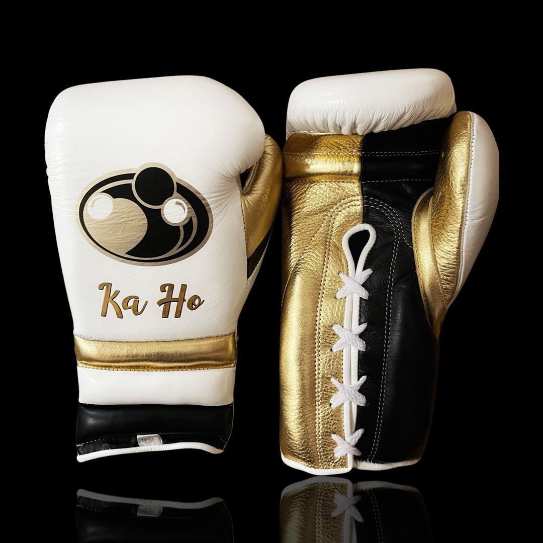 Customizable Grant Style Sparring Gloves White/Gold/Black Best Deal