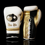 Customizable Grant Style Sparring Gloves White/Gold/Black Best Deal
