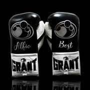 Affordable Grant Heavy Duty Gloves Black/White/Silver Gym Ready