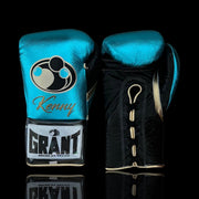 Affordable Custom Grant Leather Gloves Blue/Black/Silver Everyday Training