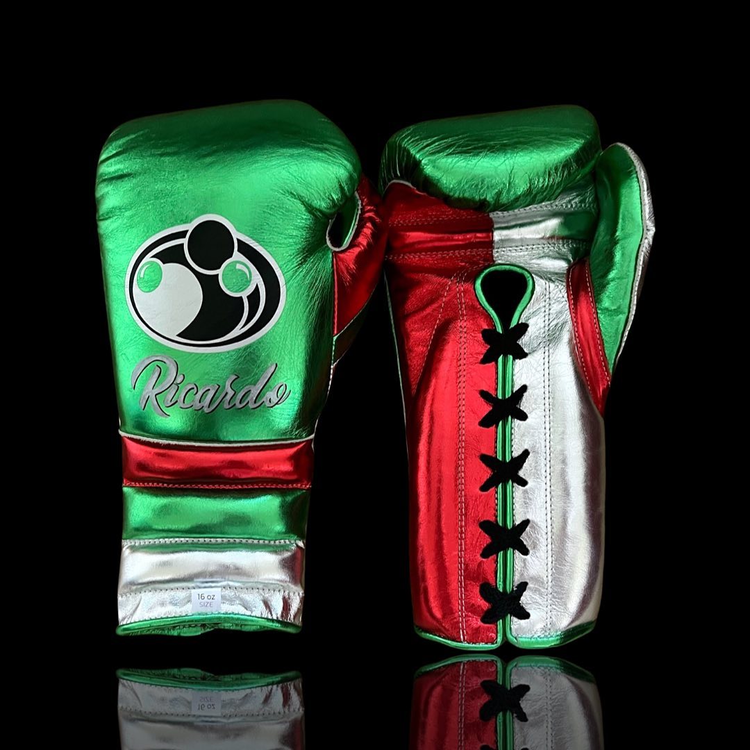 Affordable Grant Leather Gloves Green/Red/Silver Starter Training