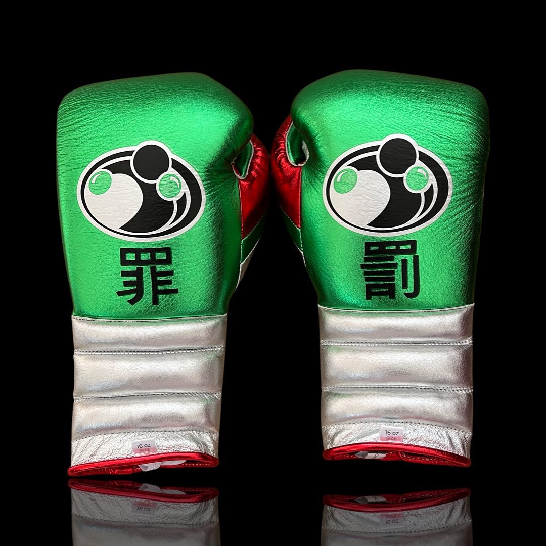 Budget Grant Custom Boxing Gloves Green/Red/Silver Heavy Training