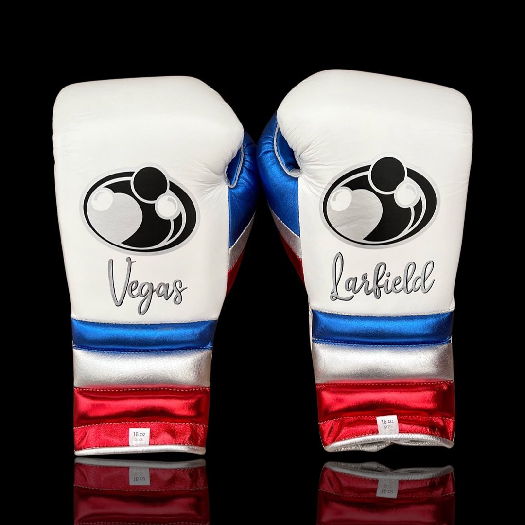Affordable Grant Leather Gloves White/Blue/Red Starter Training