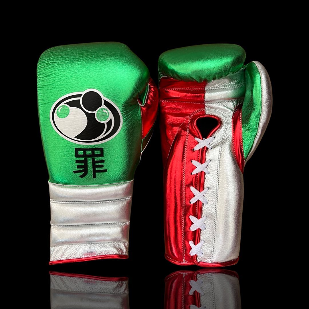 Budget Grant Custom Boxing Gloves Green/Red/Silver Heavy Training