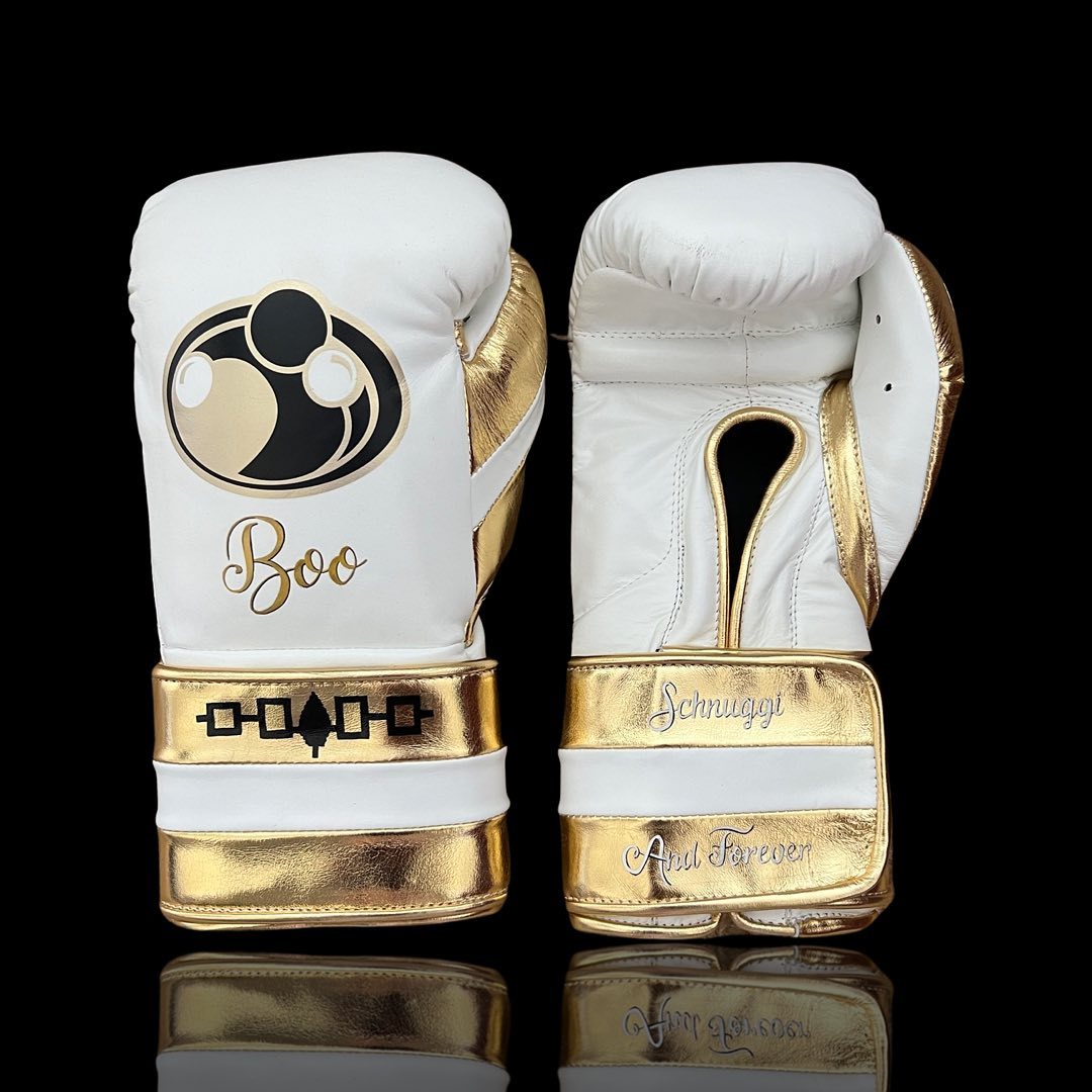 Grant Boxing Gloves White/Gold Secure Fit Leather