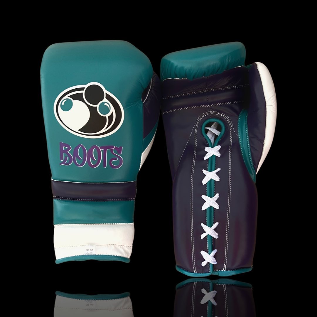 Value Custom Grant Boxing Gloves Green/Purple/White Lace Up