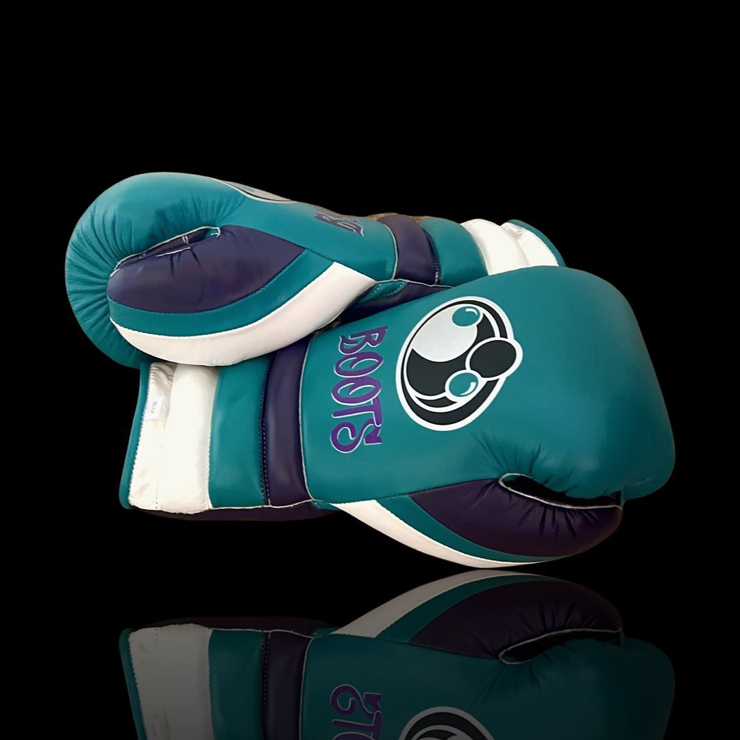 Value Custom Grant Boxing Gloves Green/Purple/White Lace Up