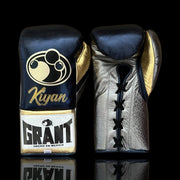 Affordable Grant Leather Training Gloves Blue/Grey/Gold 12oz Custom Made