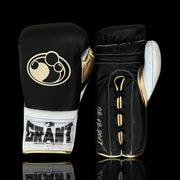 Value Grant Leather Gloves Black/White/Gold Budget Friendly Sparring
