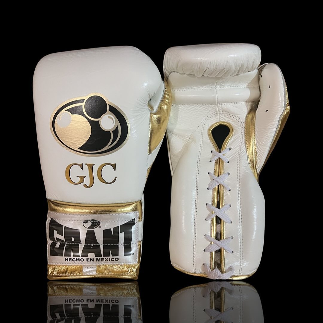 Grant Affordable Boxing Gloves White/Gold Lace Up Training