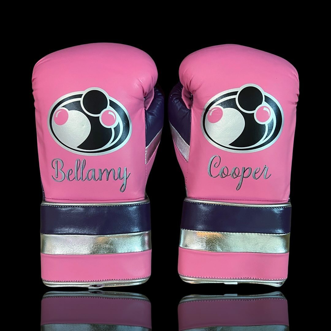 Grant Boxing Gloves Pink/Grey/Silver Velcro Training