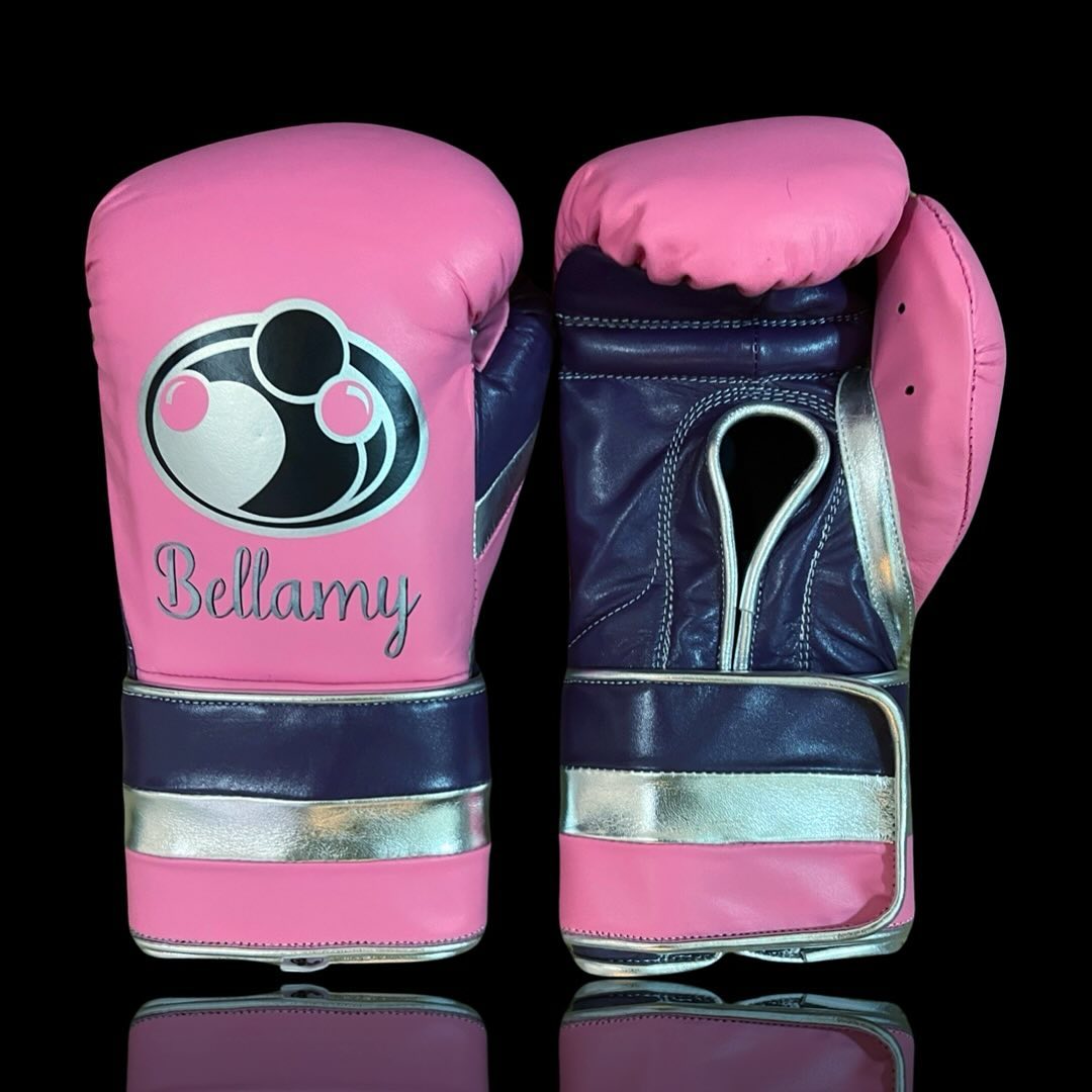 Grant Boxing Gloves Pink/Grey/Silver Velcro Training
