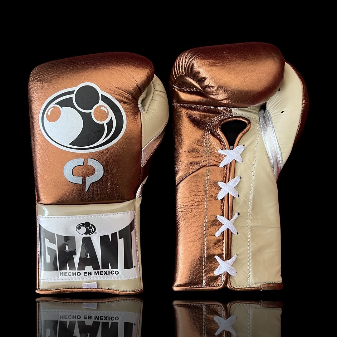 Grant Boxing Gloves Brown/Beige/Silver | Lace-Up