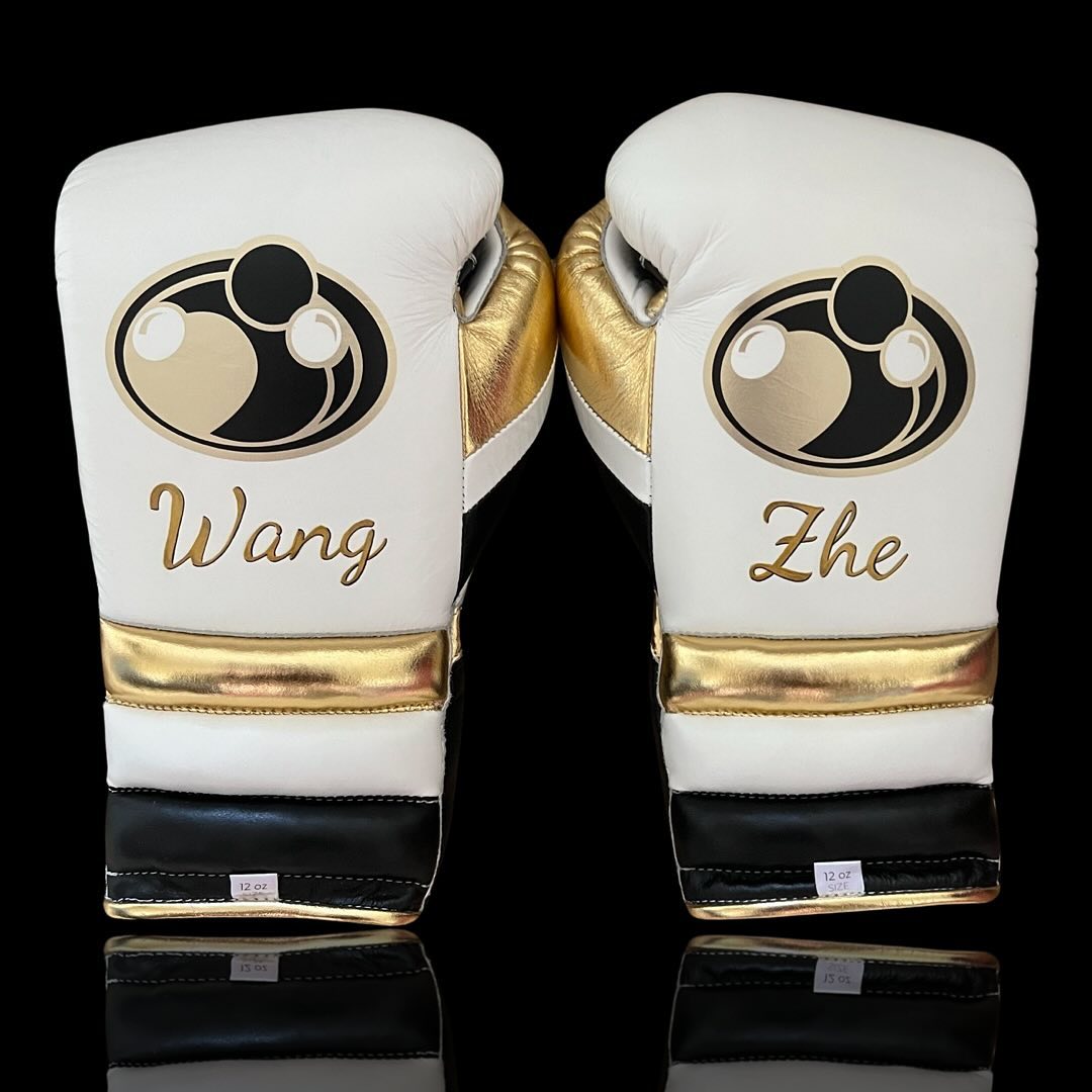 Grant Affordable Boxing Gloves White/Black/Gold Lace Up Training