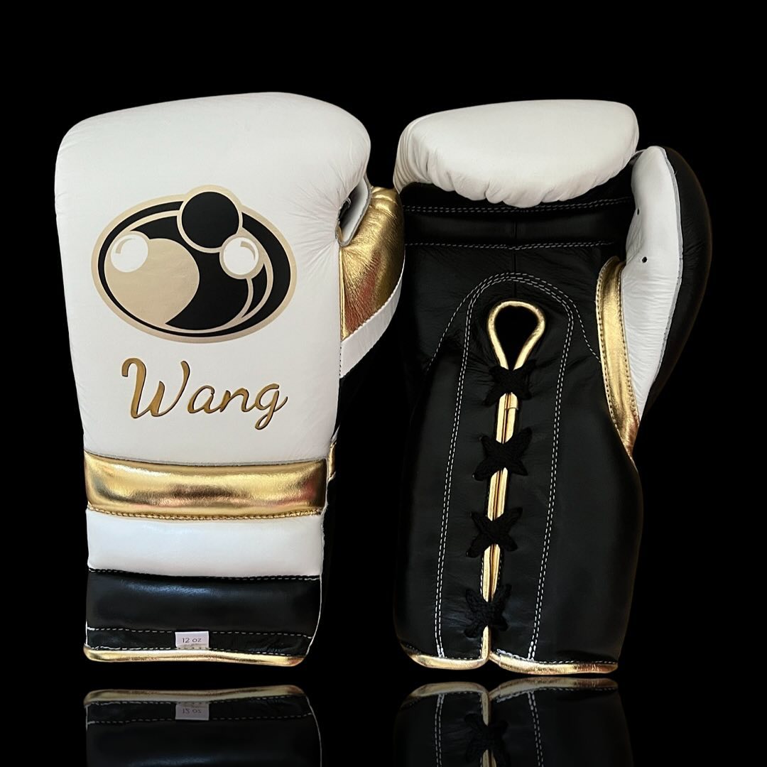Grant Affordable Boxing Gloves White/Black/Gold Lace Up Training