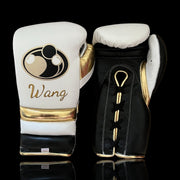 Grant Affordable Boxing Gloves White/Black/Gold Lace Up Training