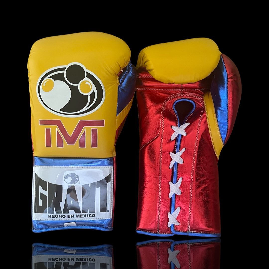 Value Custom Grant Boxing Gloves Yellow/Red/Blue Lace Up