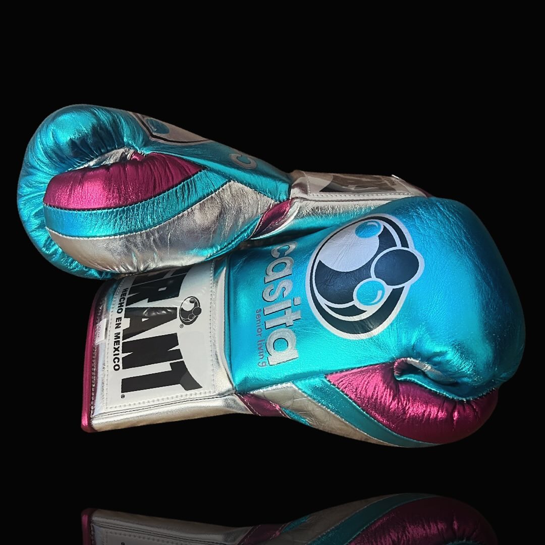 Grant Inspired Budget Gloves Blue/Silver/Pink Full Custom