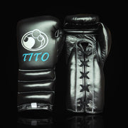 Affordable Custom Grant Leather Gloves Black/Blue Everyday Training