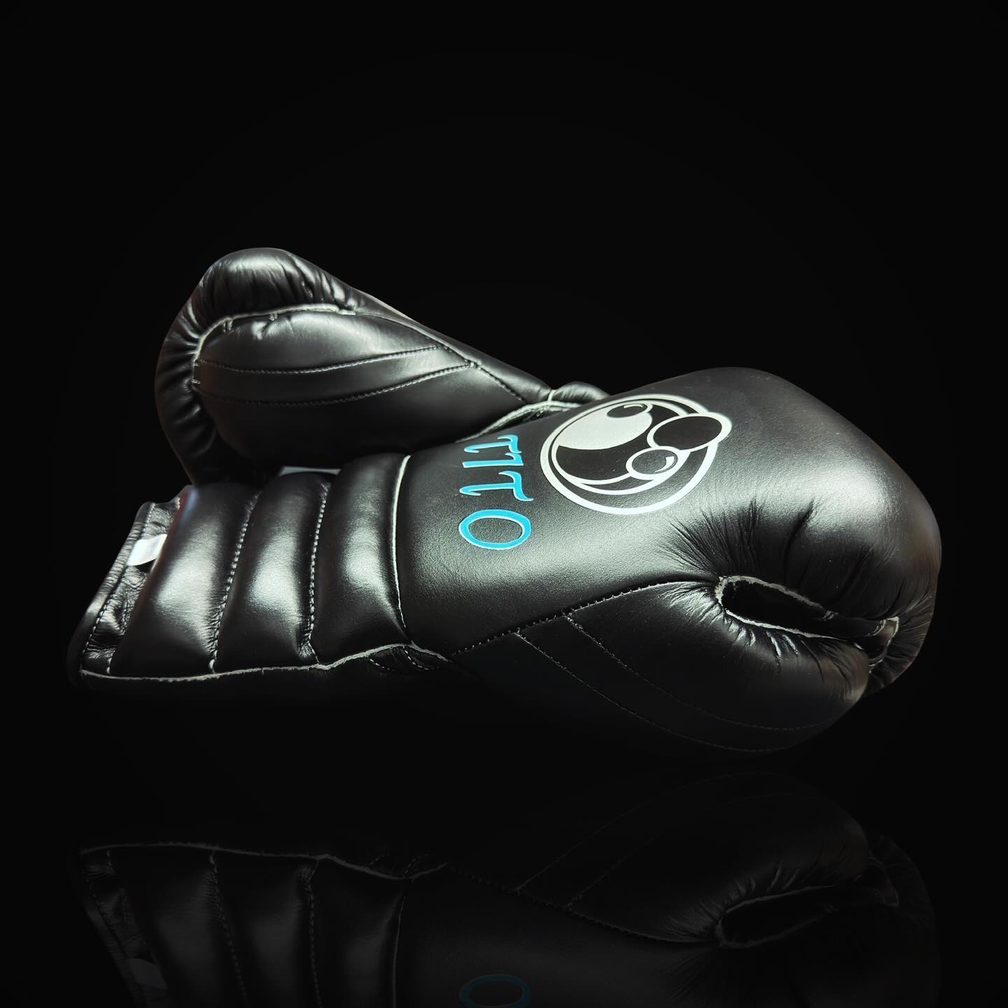 Affordable Custom Grant Leather Gloves Black/Blue Everyday Training