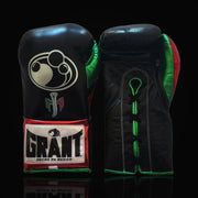 Grant Boxing Gloves Black/Green/Red | Lace-Up
