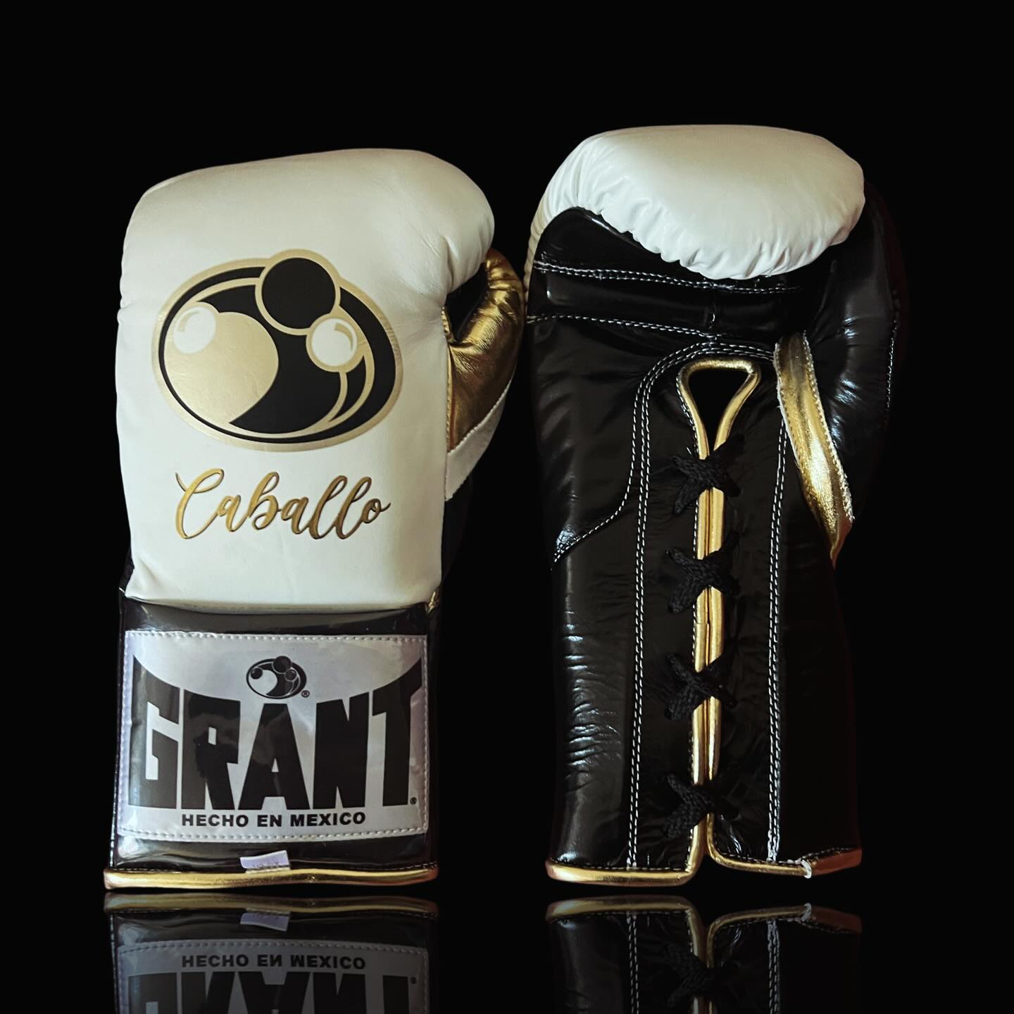 Customizable Grant Style Sparring Gloves White/Black/Gold Best Deal