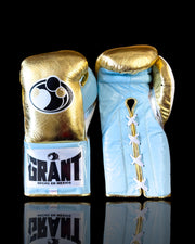 Grant Affordable Boxing Gloves Gold/Blue/Silver Lace Up Training
