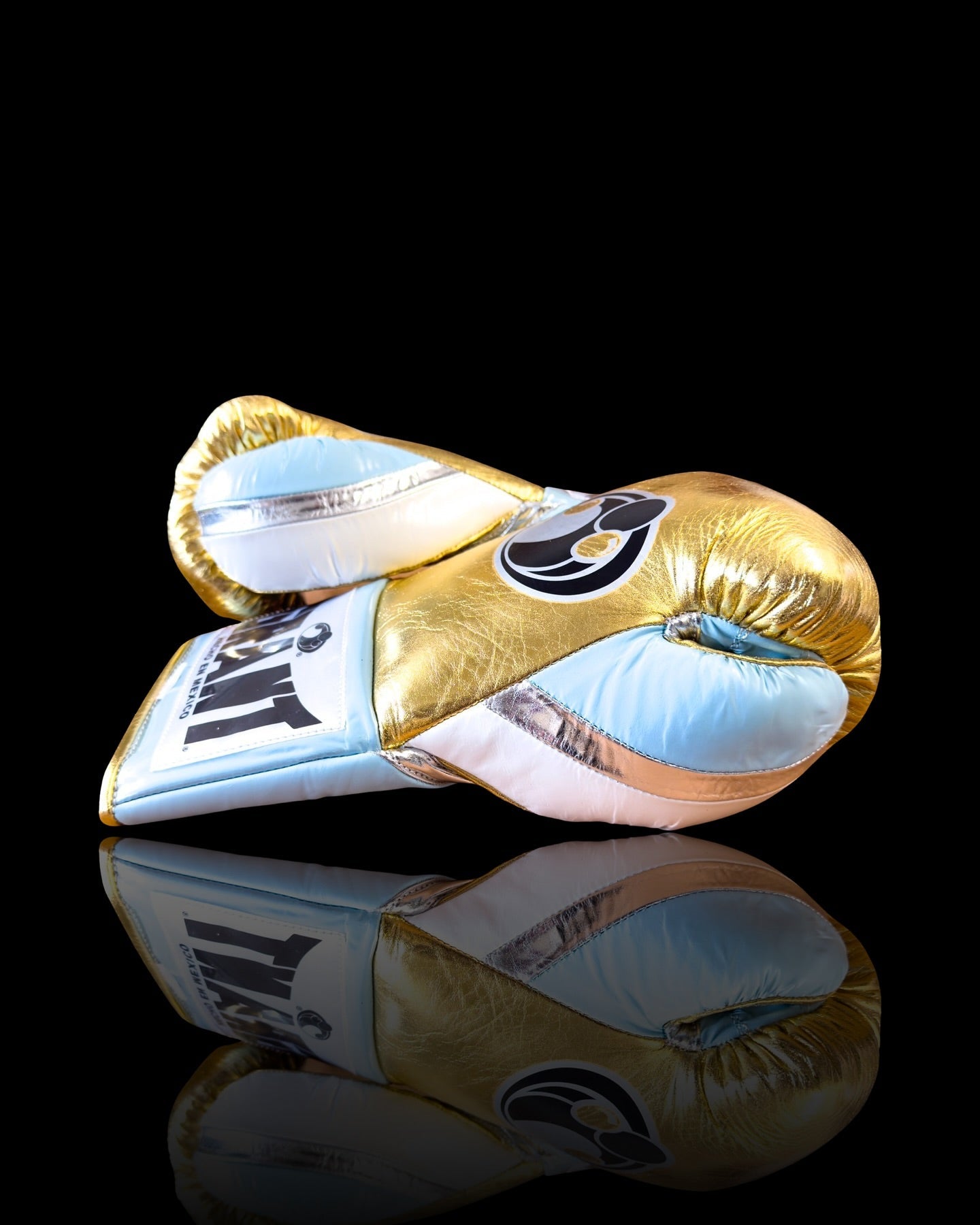 Grant Affordable Boxing Gloves Gold/Blue/Silver Lace Up Training