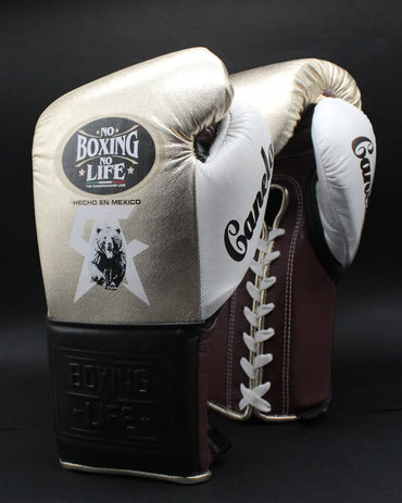 No Boxing No Life Beige/Brown Boxing Gloves, Premium Soft-Padding Sparring Training Gear