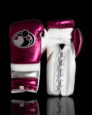 Affordable Grant Leather Training Gloves Dark-Pink/White/Silver 14oz Custom Made