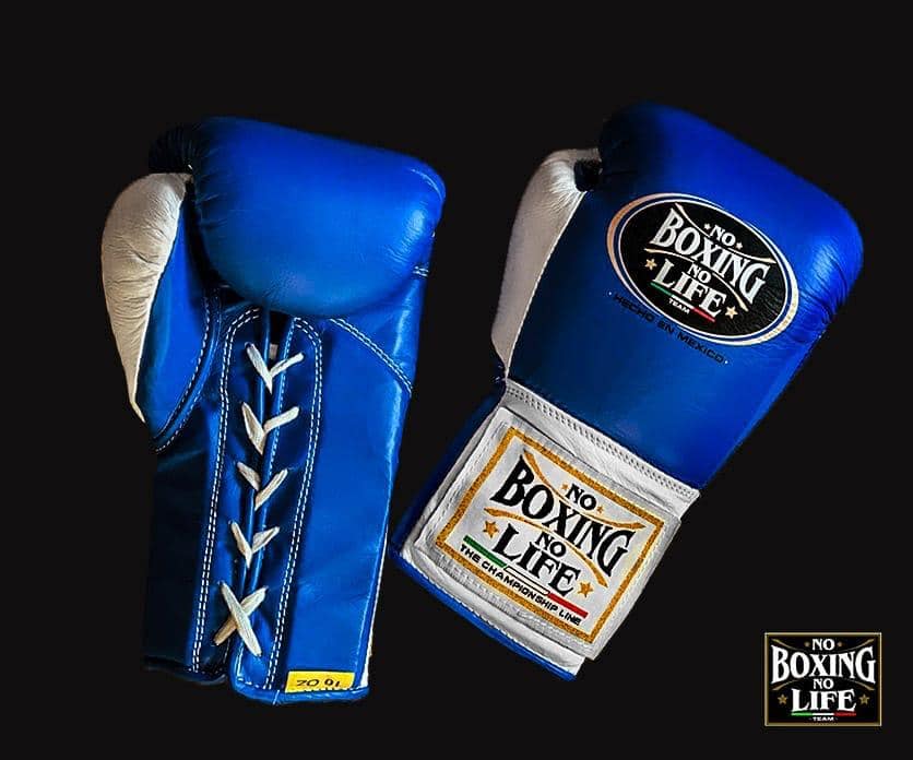 No Boxing No Life Boxing Gloves Blue/White | Lace-Up