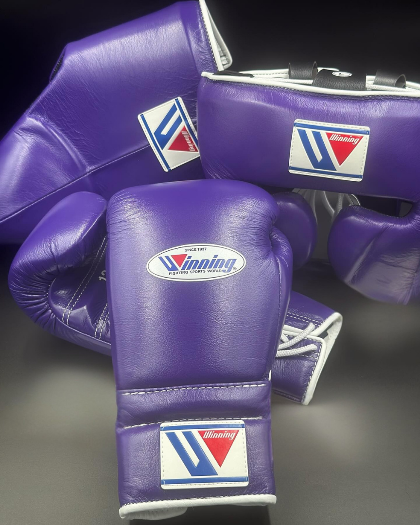 Best Value Winning Boxing Gloves Set Purple Lace-Up Bundle