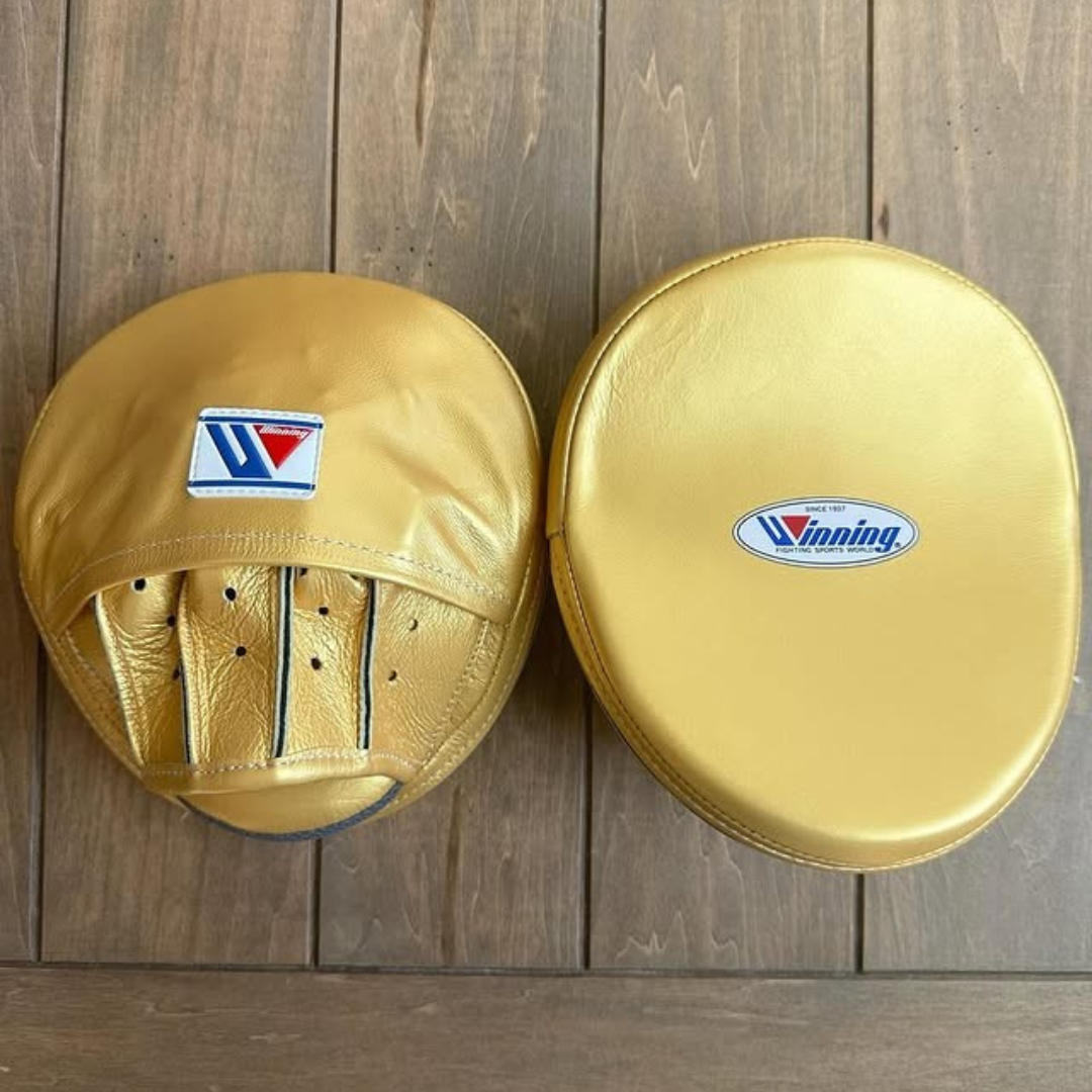 Golden Boxing Coach Winning Mitts | Sweat-Resistant Focus Pads