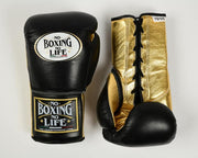 No Boxing No Life Budget Boxing Gloves Black/Gold Lace-Up Training