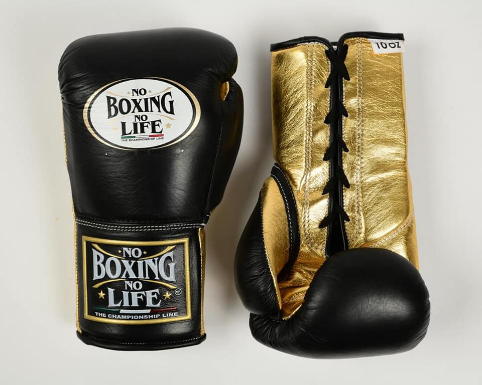 No Boxing No Life Budget Boxing Gloves Black/Gold Lace-Up Training