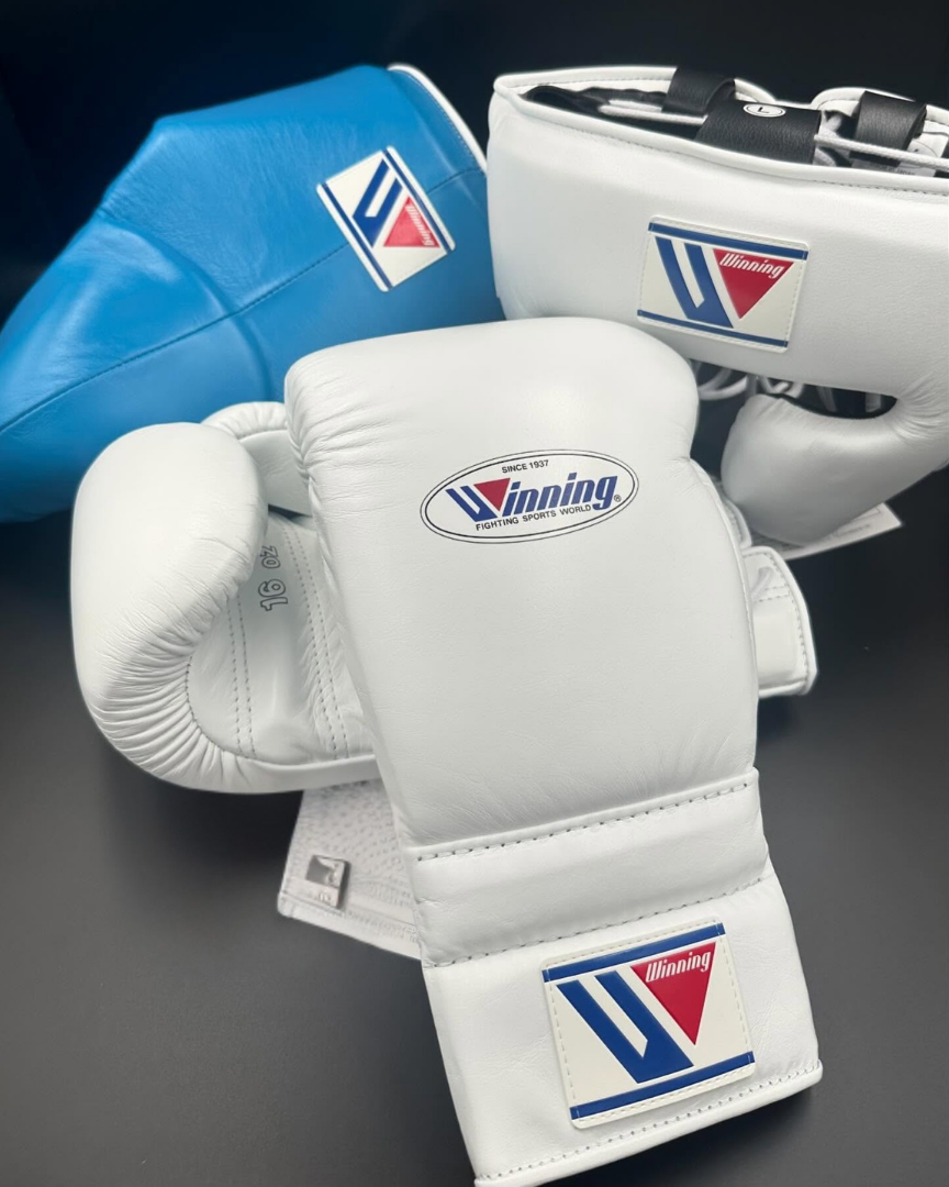 Winning Training Gloves Set White/Blue Customizable Bundle