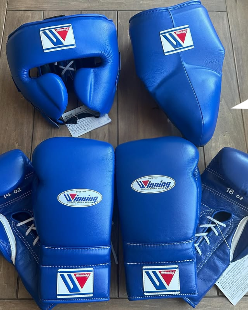 Winning Gym Gloves Set Blue Budget Friendly Bundle