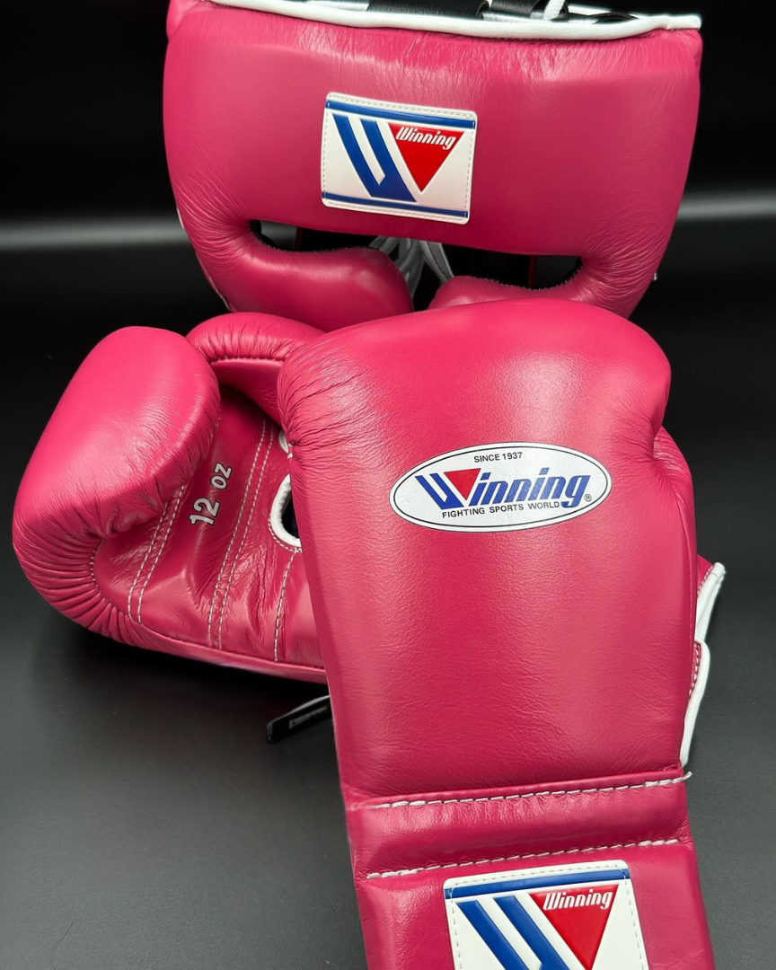 Affordable Winning Full Gloves Set Dark-Pink with Headguard