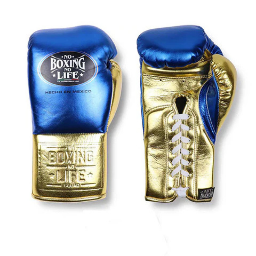 Heavy Duty No Boxing No Life Training Gloves Blue/Gold Customizable