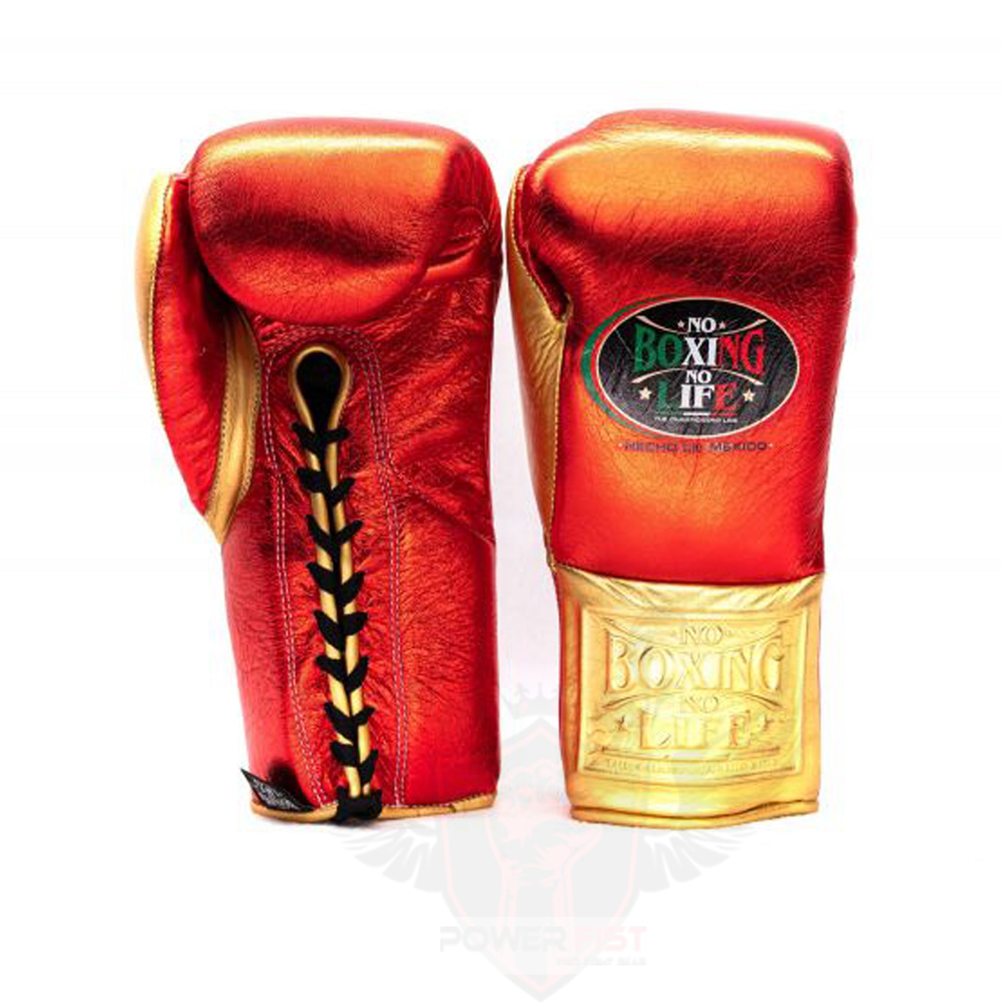 Heavy Duty No Boxing No Life Training Gloves Red/Gold Customizable